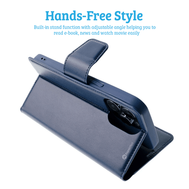 iPhone 15 Plus High-Quality Flip Wallet Case Cover with Magnetic Closure for Screen Protection, Tough Build, Shockproof Design, Multiple Card Holders - Navy